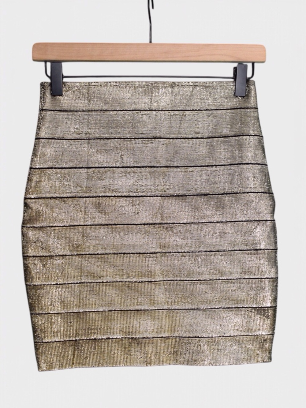 Forever‎ 21 Metallic Bandage Mini Skirt